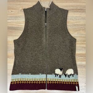 Woolrich 100% Lambswool Grazing Sheep Sweater Vest - Size S